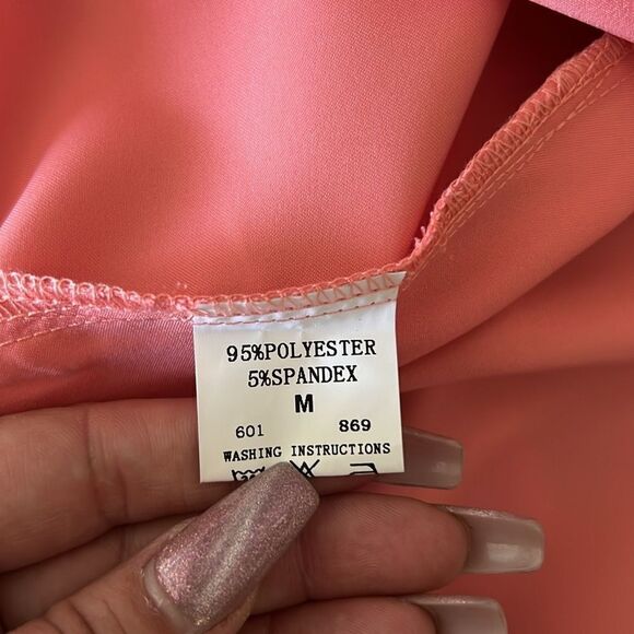 Satin V Neck Ruffle Short Sleeve Tie Front High Waist Midi A-Line Long D… - Picture 12 of 13